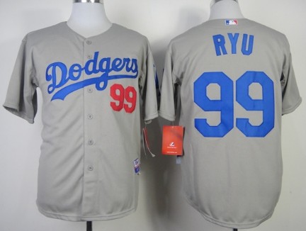 Los Angeles Dodgers #99 Hyun-Jin Ryu 2014 Gray Jersey
