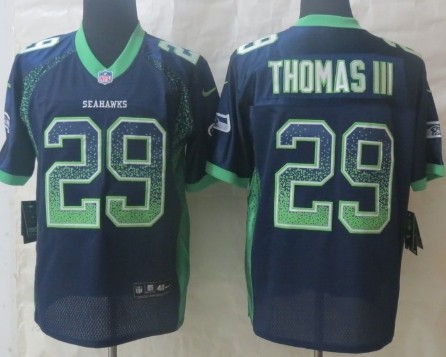 Nike Seattle Seahawks #29 Earl Thomas III 2013 Drift Fashion Blue Elite Jersey