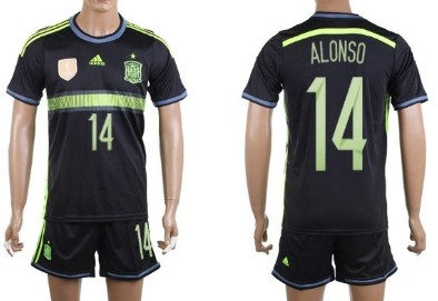 2014 World Cup Spain #14 Alonso Away Soccer Shirt Kit