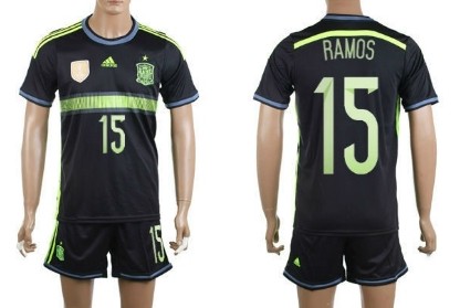 2014 World Cup Spain #15 Ramos Away Soccer Shirt Kit