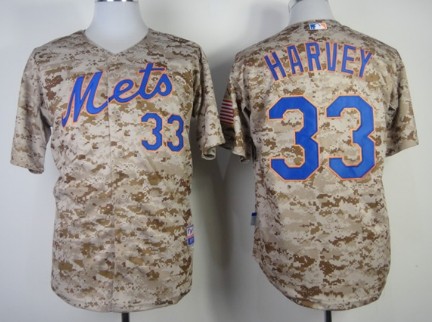 New York Mets #33 Matt Harvey 2014 Camo Jersey