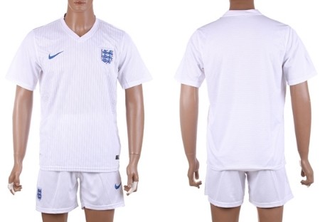 2014 World Cup England Blank (or Custom) Home Soccer Shirt Kit
