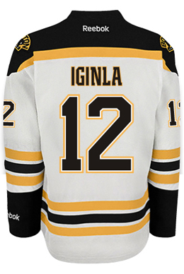 Boston Bruins #12 Jarome Iginla White Jersey