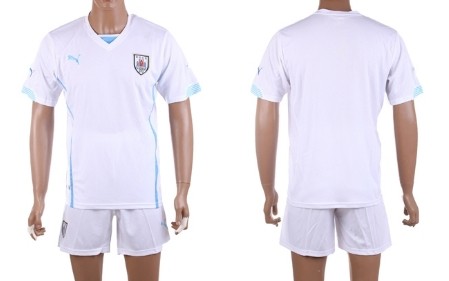 2014 World Cup Uruguay Blank (or Custom) Away Soccer Shirt Kit