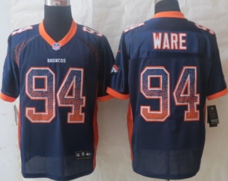 Nike Denver Broncos #94 DeMarcus Ware 2013 Drift Fashion Blue Elite Jersey