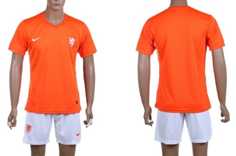 2014 World Cup Holland Blank (or Custom) Home Soccer Shirt Kit