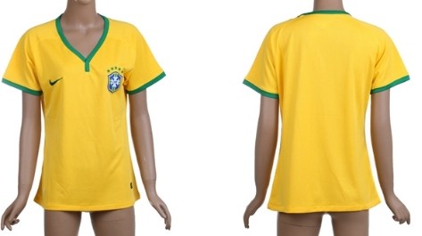 2014 World Cup Brazil Blank (or Custom) Home Soccer AAA+ T-Shirt_Womens