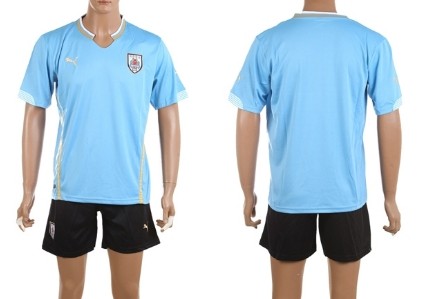 2014 World Cup Uruguay Blank (or Custom) Home Soccer Shirt Kit