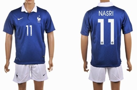 2014 World Cup France #11 Nasri Home Soccer Shirt Kit