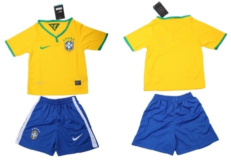 2014 World Cup Brazil Blank (or Custom) Home Soccer Shirt Kit_Kids