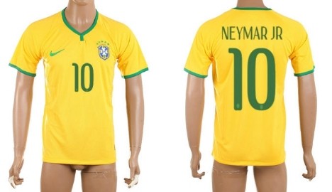2014 World Cup Brazil #10 Neymar Jr Home Soccer AAA+ T-Shirt