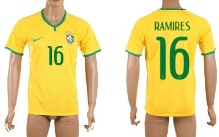 2014 World Cup Brazil #16 Ramires Home Soccer AAA+ T-Shirt