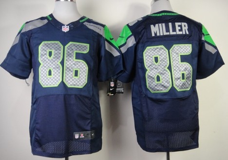 Nike Seattle Seahawks #86 Zach Miller Navy Blue Elite Jersey