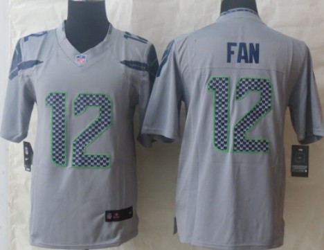 Nike Seattle Seahawks #12 Fan Gray Limited Jersey