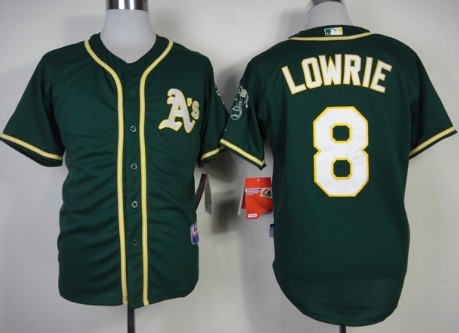 Oakland Athletics #8 Jed Lowrie 2014 Green Jersey