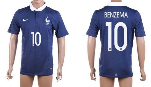 2014 World Cup France #10 Benzema Home Soccer AAA+ T-Shirt
