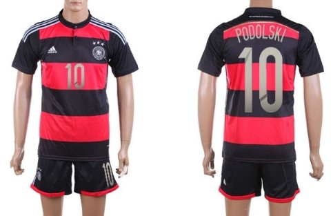 2014 World Cup Germany #10 Podolski Away Soccer Shirt Kit