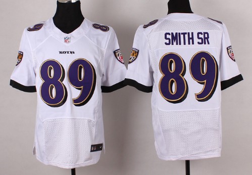Nike Baltimore Ravens #89 Steve Smith Sr 2013 White Elite Jersey