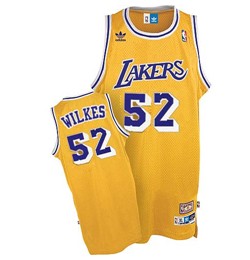 Los Angeles Lakers #52 Jamaal Wilkes Yellow Swingman Throwback Jersey