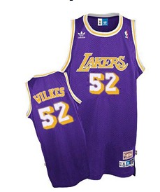 Los Angeles Lakers #52 Jamaal Wilkes White Swingman Throwback Jersey