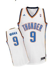 Oklahoma City Thunder #9 Serge Ibaka White Swingman Jersey