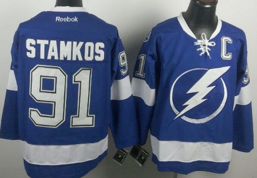 Tampa Bay Lightning #91 Steven Stamkos New Blue Jersey