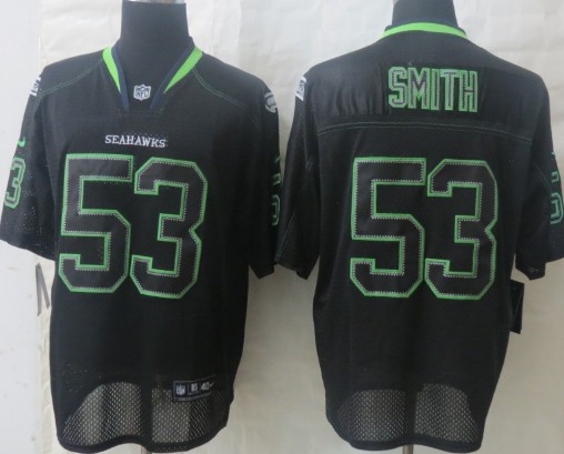 Nike Seattle Seahawks #53 Malcolm Smith Lights Out Black Elite Jersey