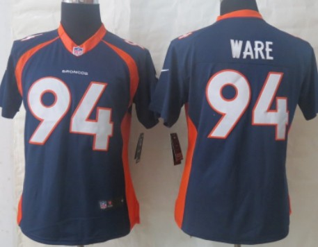 Nike Denver Broncos #94 DeMarcus Ware 2013 Blue Limited Womens Jersey