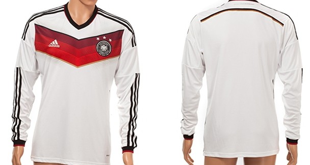 2014 World Cup Germany Blank (or Custom) Home Soccer Long Sleeve AAA+ T-Shirt