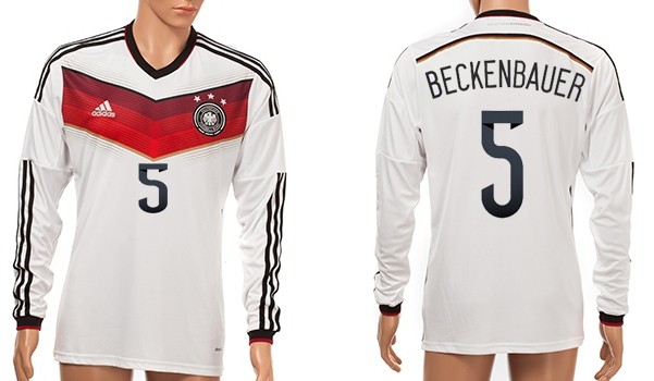 2014 World Cup Germany #5 Beckenbauer Home Soccer Long Sleeve AAA+ T-Shirt