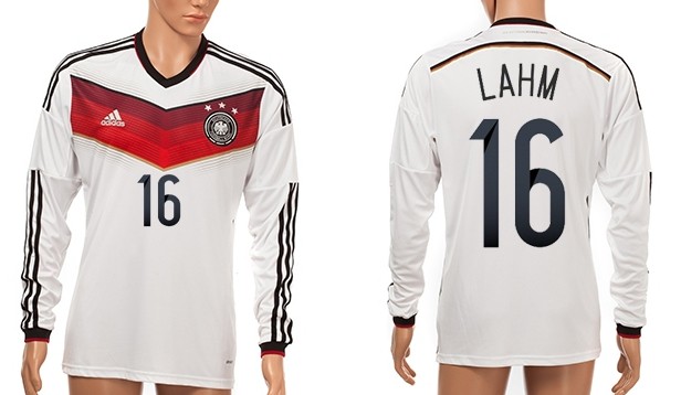 2014 World Cup Germany #16 Lahm Home Soccer Long Sleeve AAA+ T-Shirt