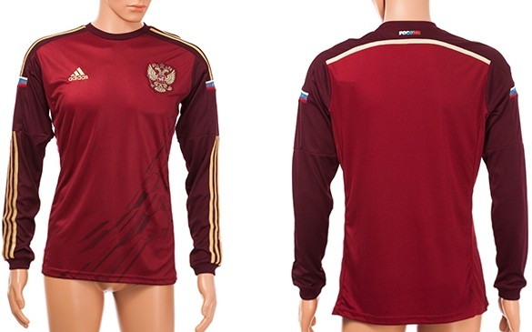 2014 World Cup Russia Blank (or Custom) Home Soccer Long Sleeve AAA+ T-Shirt