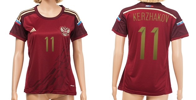 2014 World Cup Russia #11 Kerzhakov Home Soccer AAA+ T-Shirt_Womens