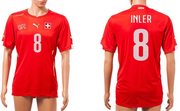 2014 World Cup Switzerland #8 Inler Home Soccer AAA+ T-Shirt