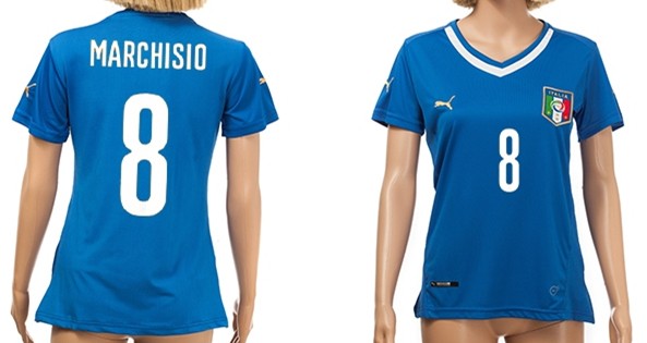 2014 World Cup Italy #8 Marchisio Home Soccer AAA+ T-Shirt_Womens