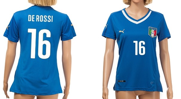 2014 World Cup Italy #16 De Rossi Home Soccer AAA+ T-Shirt_Womens