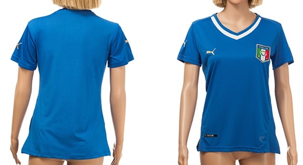 2014 World Cup Italy Blank (or Custom) Home Soccer AAA+ T-Shirt_Womens
