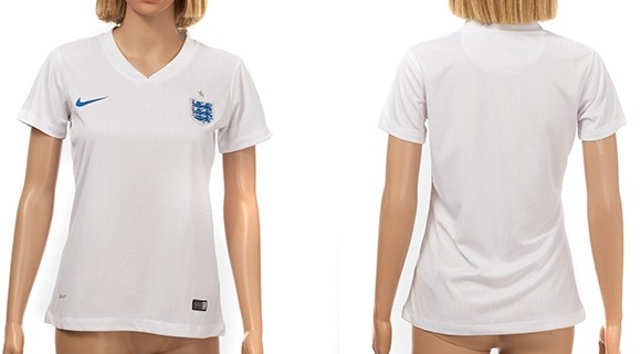 2014 World Cup England Blank (or Custom) Home Soccer AAA+ T-Shirt_Womens