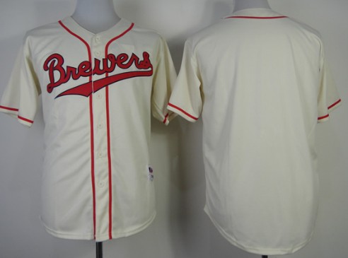 Milwaukee Brewers Blank 1948 Cream With Red Jersey