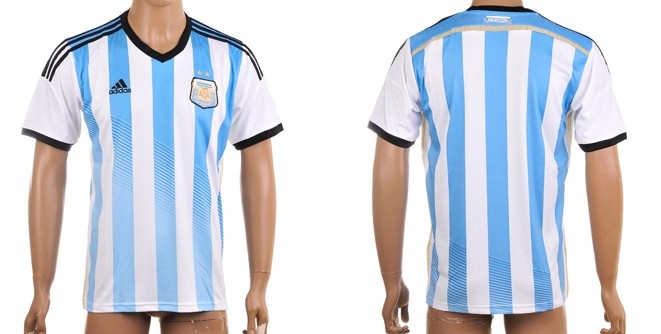 2014 World Cup Argentina Blank (or Custom) Home Soccer AAA+ T-Shirt