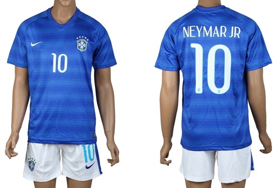 2014 World Cup Brazil #10 Neymar Jr Away Soccer Shirt Kit
