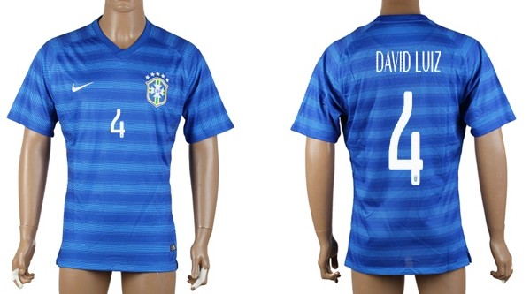2014 World Cup Brazil #4 David Luiz Away Soccer AAA+ T-Shirt