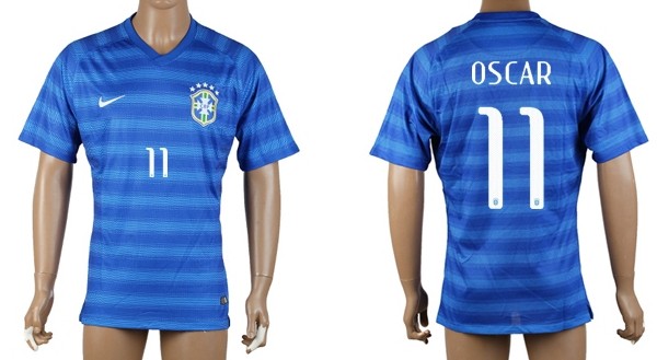 2014 World Cup Brazil #11 Oscar Away Soccer AAA+ T-Shirt