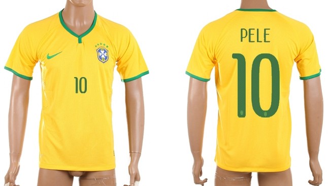 2014 World Cup Brazil #10 Pele Home Soccer AAA+ T-Shirt