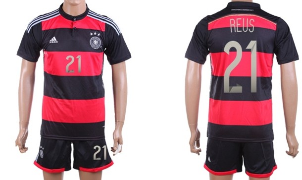 2014 World Cup Germany #21 Reus Away Soccer Shirt Kit