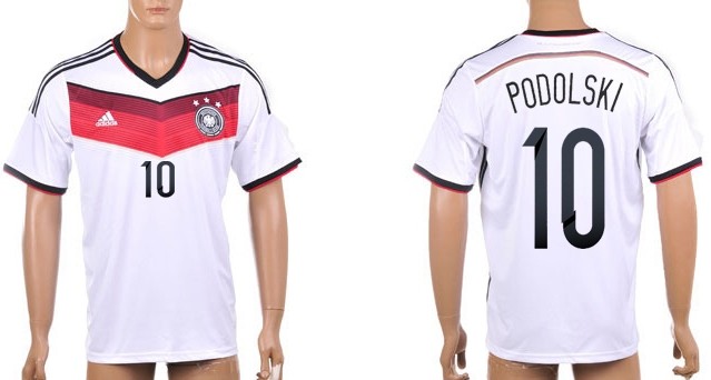 2014 World Cup Germany #10 Podolski Home Soccer AAA+ T-Shirt