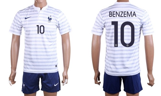 2014 World Cup France #10 Benzema Away Soccer Shirt Kit