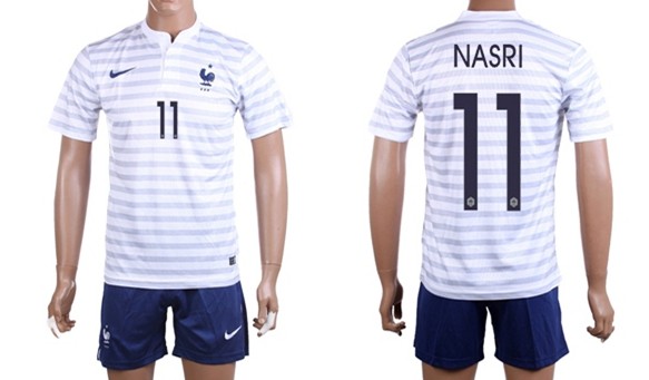 2014 World Cup France #11 Nasri Away Soccer Shirt Kit