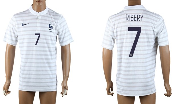 2014 World Cup France #7 Ribery Away Soccer AAA+ T-Shirt