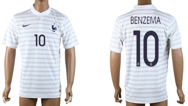 2014 World Cup France #10 Benzema Away Soccer AAA+ T-Shirt